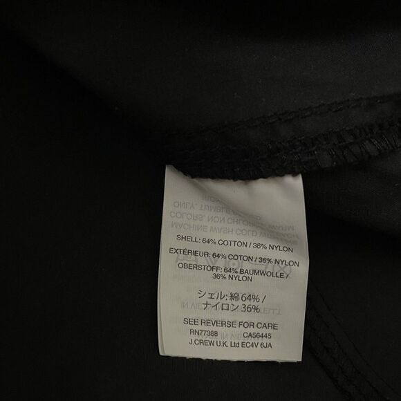 J. Crew Water Resistant Jacket Womens Medium Black Hooded Rain Full Zip Pockets - Picture 5 of 9